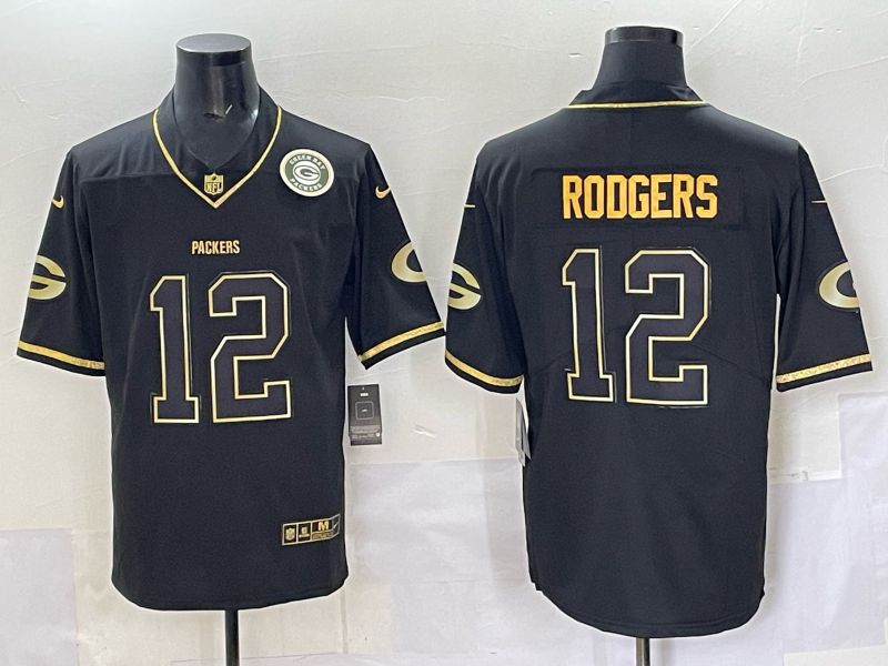 Men 2025 Green Bay Packers #12 Rodgers Black Nike Limited NFL Jersey 001->boston red sox->MLB Jersey